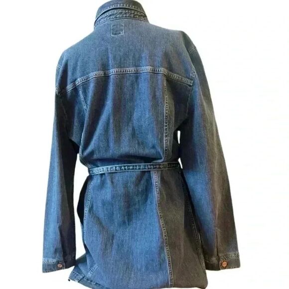 Women's Gap Tailored Denim jacket Dress long sleeve chunky blue cotton 1… - Picture 9 of 10